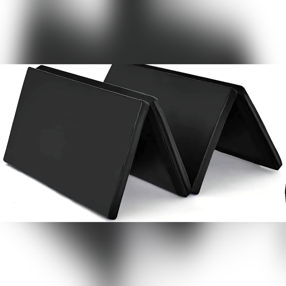 Black 4-Folding Fitness Mat approx 6' x  24" x 2"
